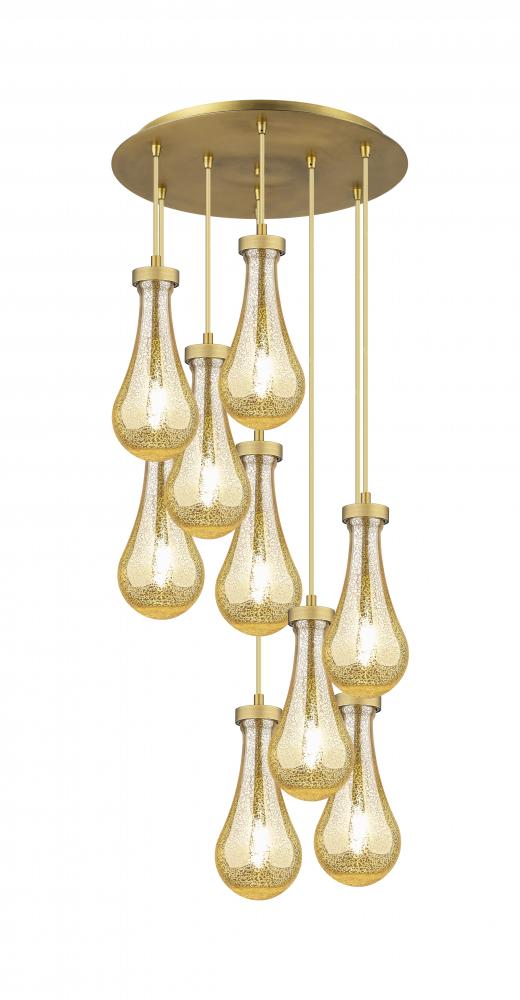 Owego - 9 Light - 19 inch - Brushed Brass - Multi Pendant