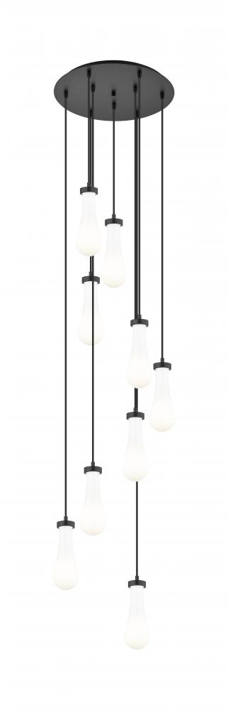 Owego - 9 Light - 19 inch - Brushed Matte Black - Multi Pendant