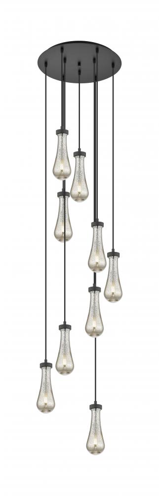 Owego - 9 Light - 19 inch - Brushed Matte Black - Multi Pendant