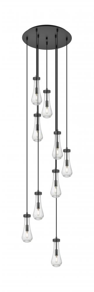 Owego - 9 Light - 19 inch - Brushed Matte Black - Multi Pendant