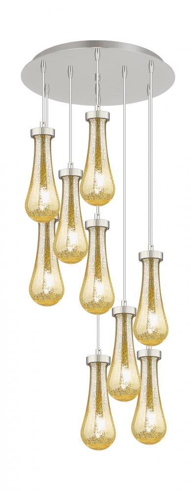 Owego - 9 Light - 19 inch - Brushed Polished Nickel - Multi Pendant