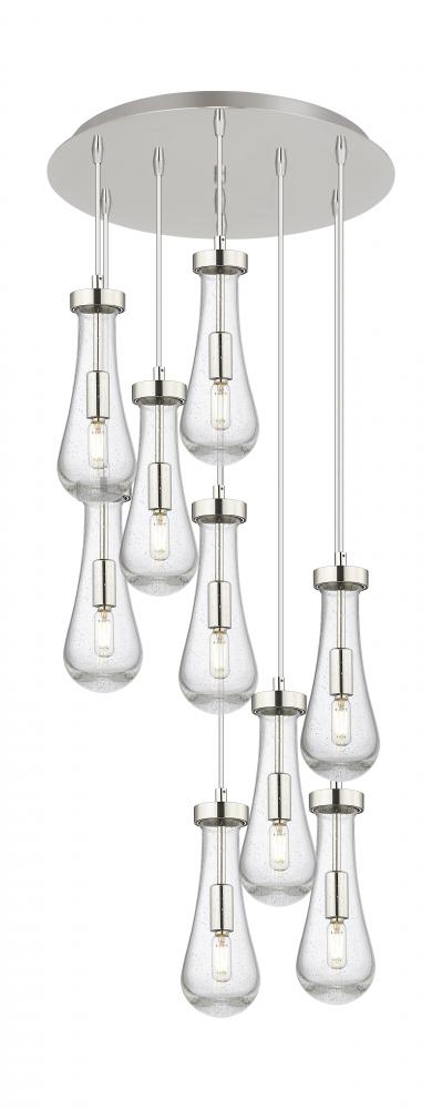 Owego - 9 Light - 19 inch - Brushed Polished Nickel - Multi Pendant