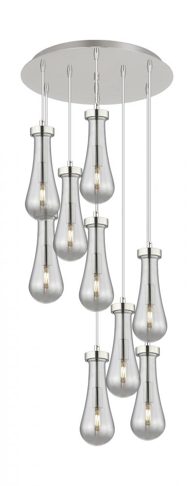 Owego - 9 Light - 19 inch - Polished Nickel - Multi Pendant