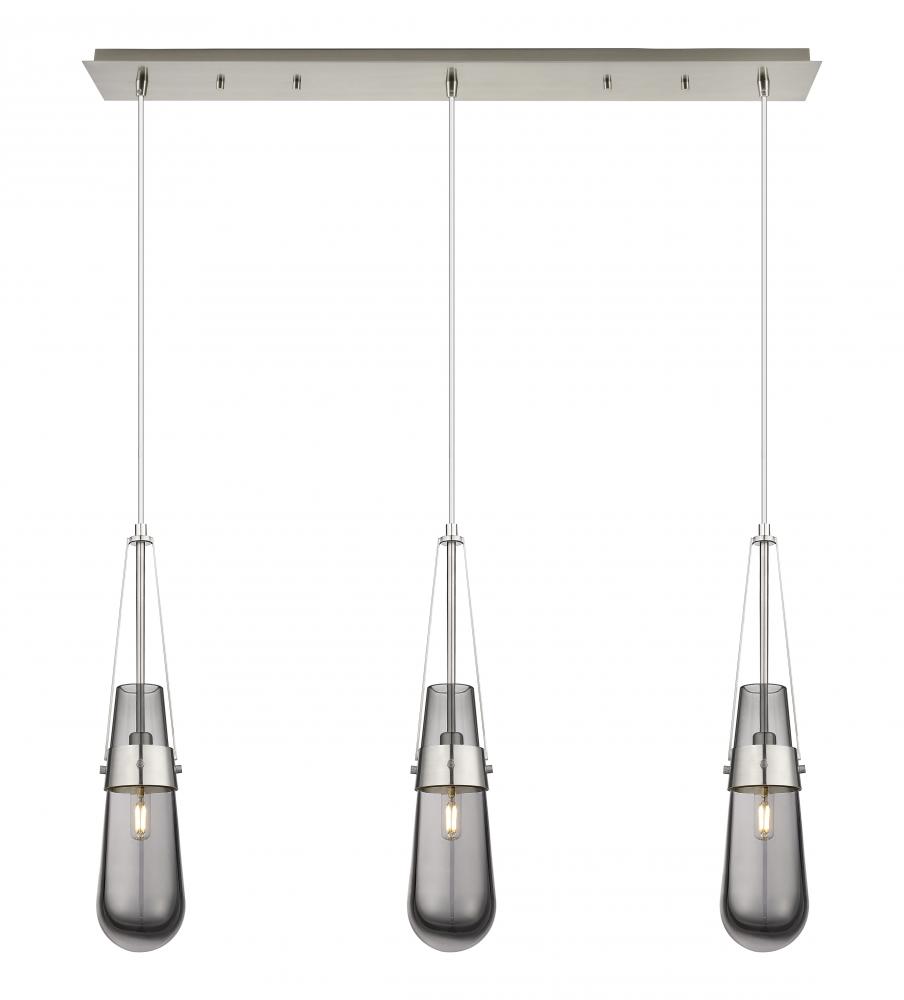 Milan - 3 Light - 36 inch - Brushed Satin Nickel - Linear Pendant