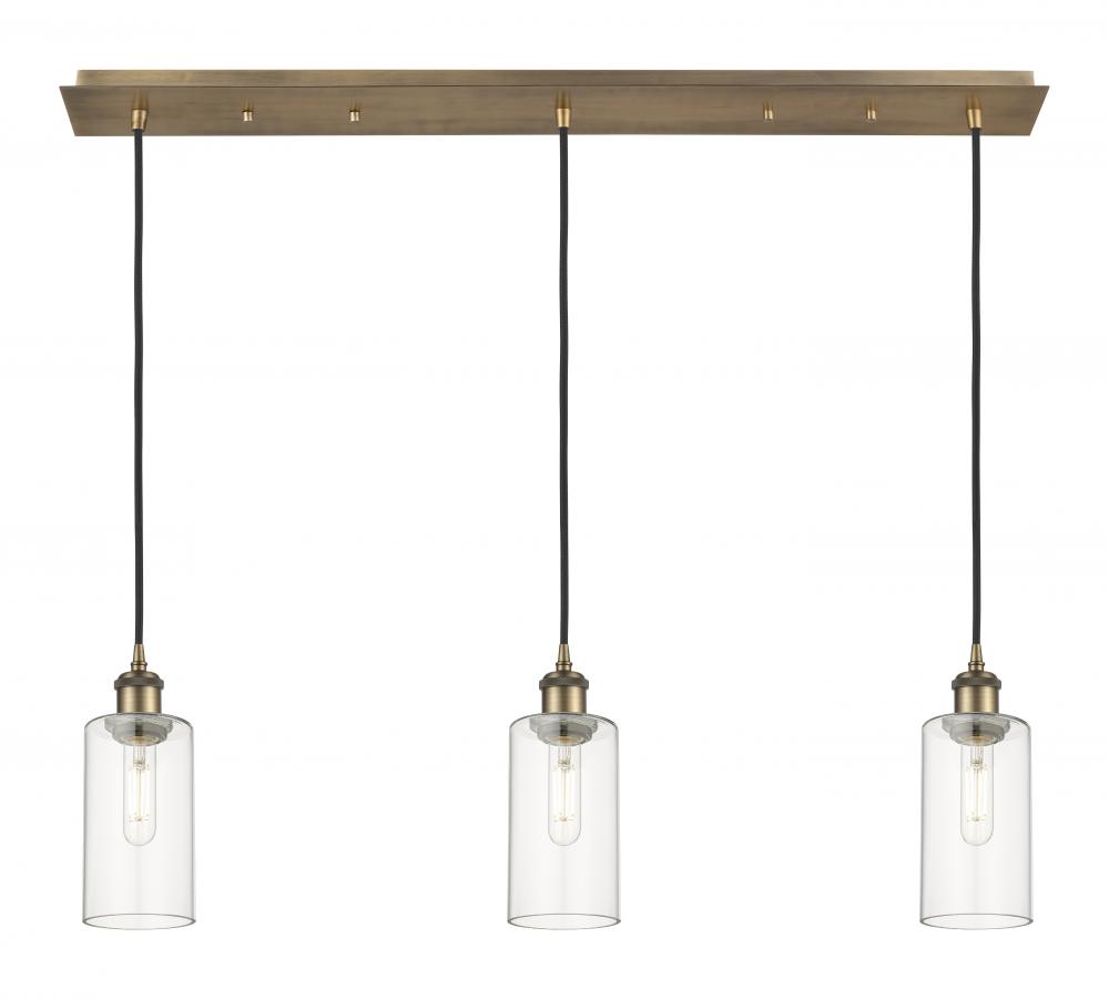 Crown Point - 3 Light - 37 inch - Brushed Brass - Linear Pendant