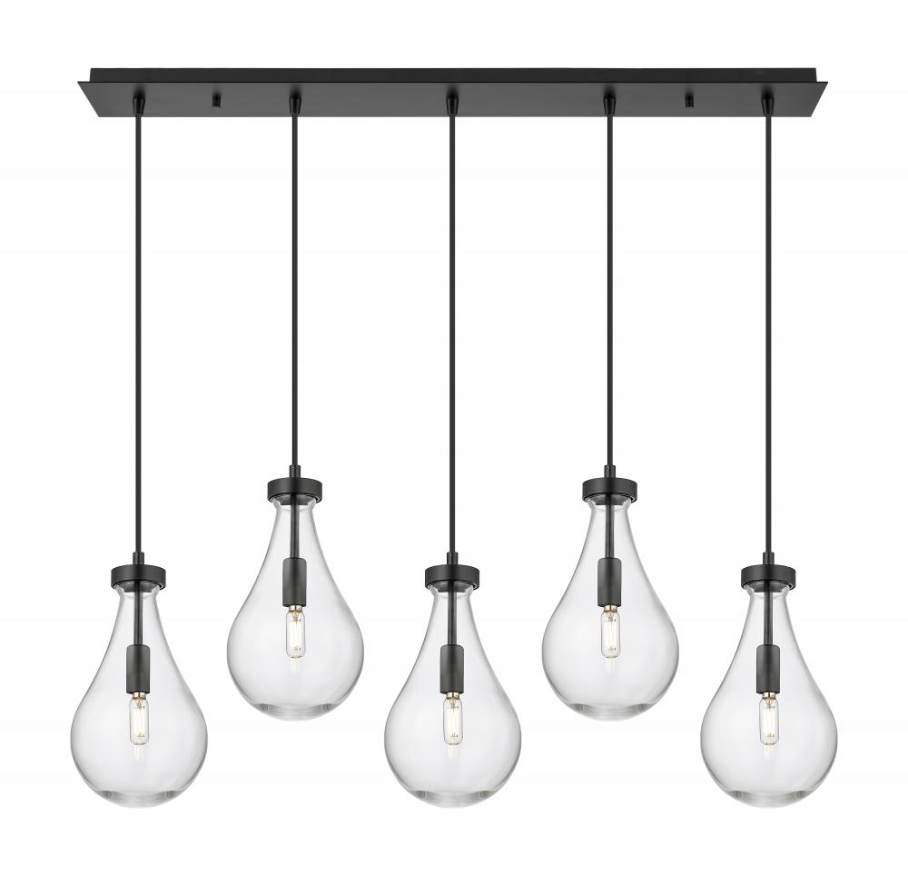 Owego - 5 Light - 37 inch - Matte Black - Linear Pendant