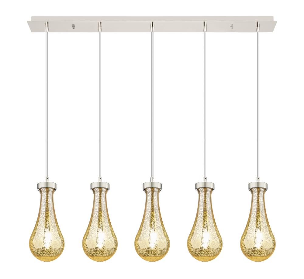 Owego - 5 Light - 37 inch - Polished Nickel - Linear Pendant