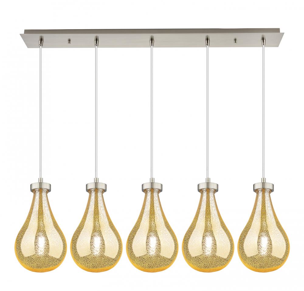 Owego - 5 Light - 37 inch - Brushed Satin Nickel - Linear Pendant