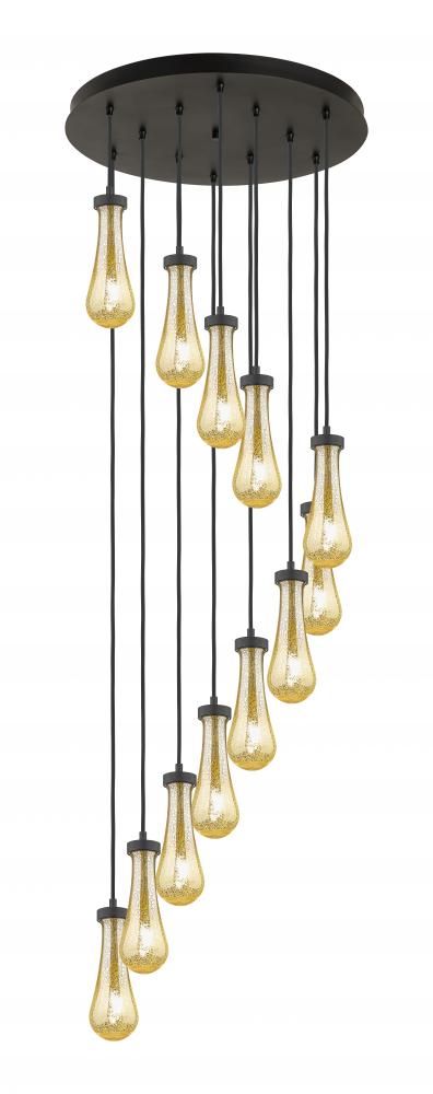 Owego - 12 Light - 24 inch - Brushed Matte Black - Multi Pendant