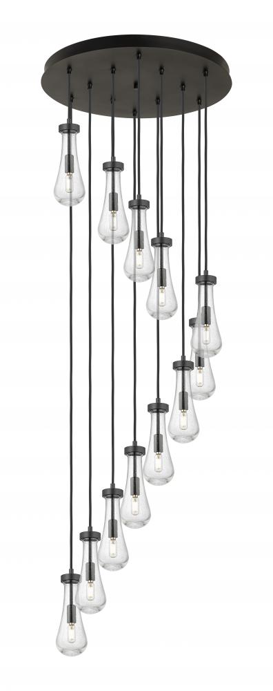 Owego - 12 Light - 24 inch - Brushed Matte Black - Multi Pendant