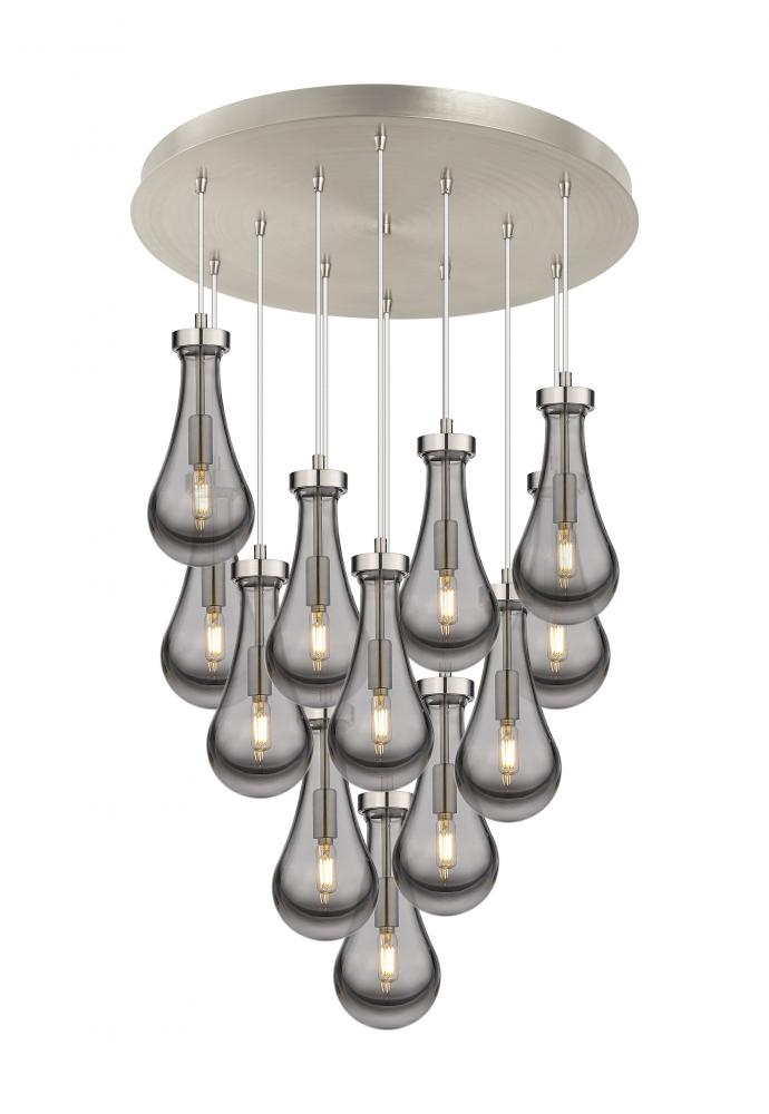 Owego - 12 Light - 24 inch - Brushed Satin Nickel - Multi Pendant