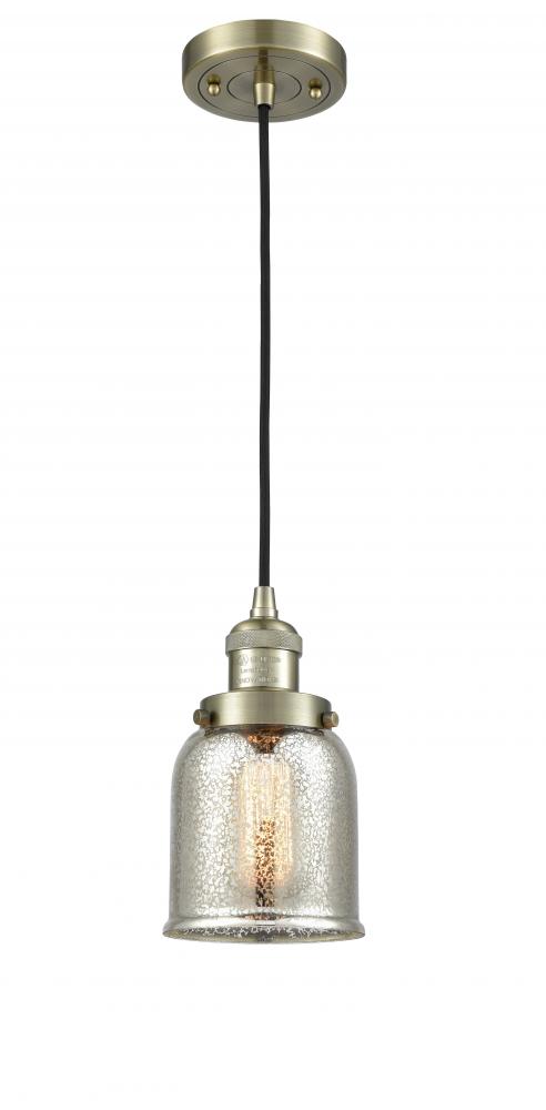 Bell - 1 Light - 5 inch - Antique Brass - Cord hung - Mini Pendant