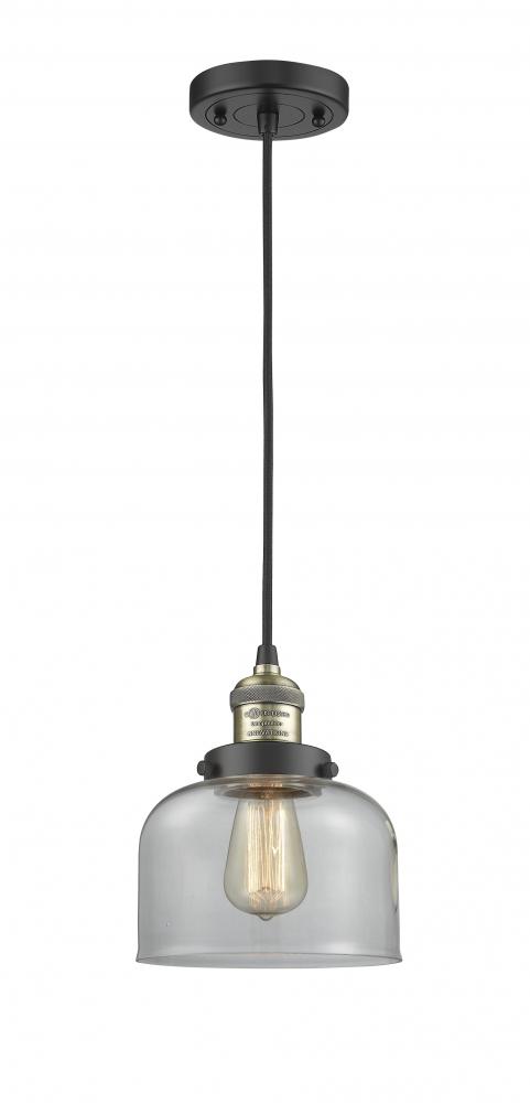 Bell - 1 Light - 8 inch - Black Antique Brass - Cord hung - Mini Pendant