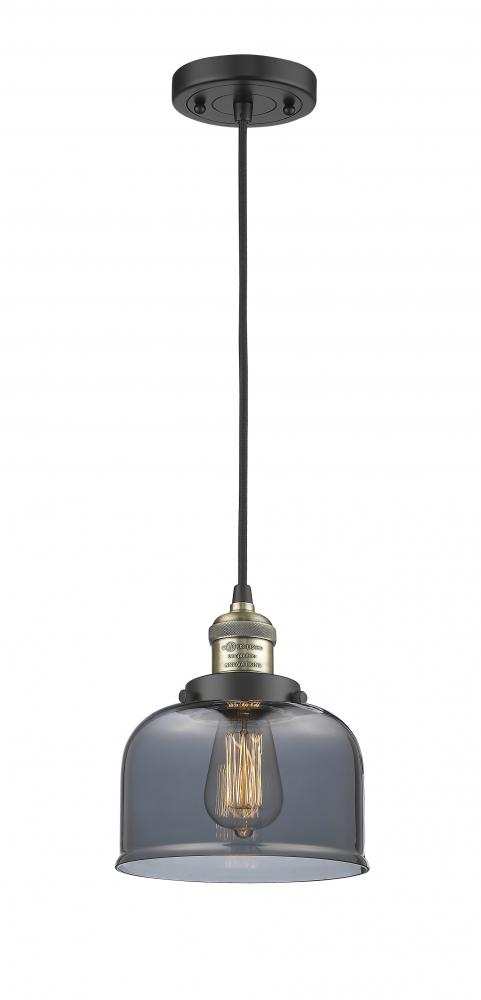 Bell - 1 Light - 8 inch - Black Antique Brass - Cord hung - Mini Pendant