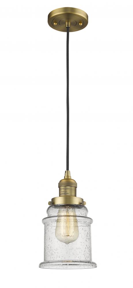 Canton - 1 Light - 6 inch - Brushed Brass - Cord hung - Mini Pendant