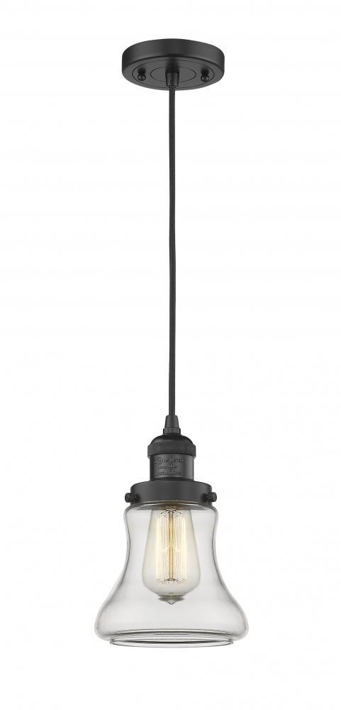 Bellmont - 1 Light - 6 inch - Matte Black - Cord hung - Mini Pendant