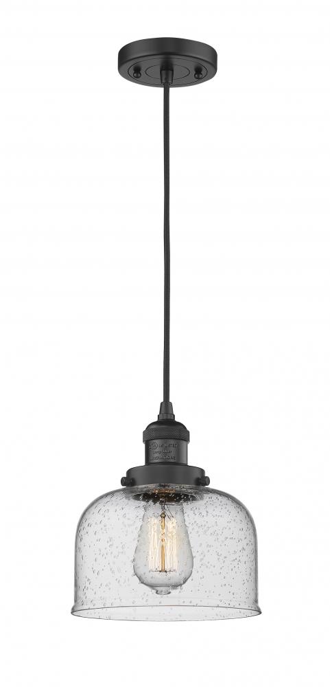 Bell - 1 Light - 8 inch - Matte Black - Cord hung - Mini Pendant