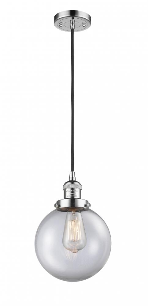 Beacon - 1 Light - 8 inch - Polished Chrome - Cord hung - Mini Pendant