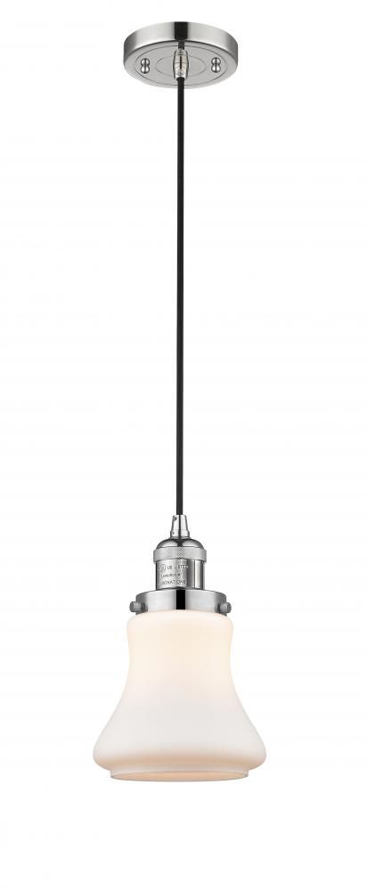 Bellmont - 1 Light - 6 inch - Polished Nickel - Cord hung - Mini Pendant