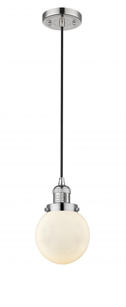 Beacon - 1 Light - 6 inch - Polished Nickel - Cord hung - Mini Pendant