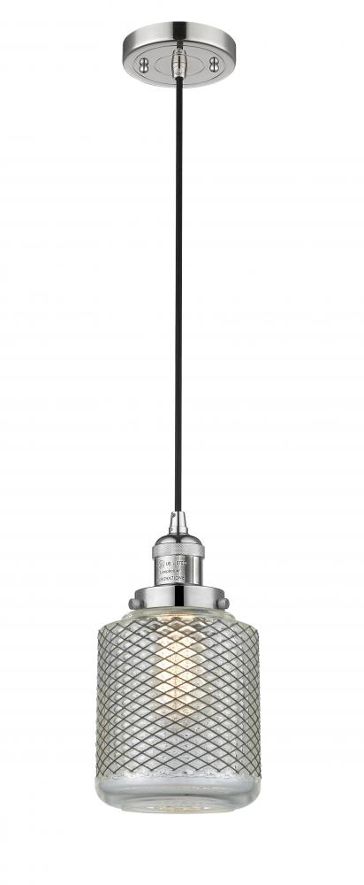 Stanton - 1 Light - 6 inch - Polished Nickel - Cord hung - Mini Pendant