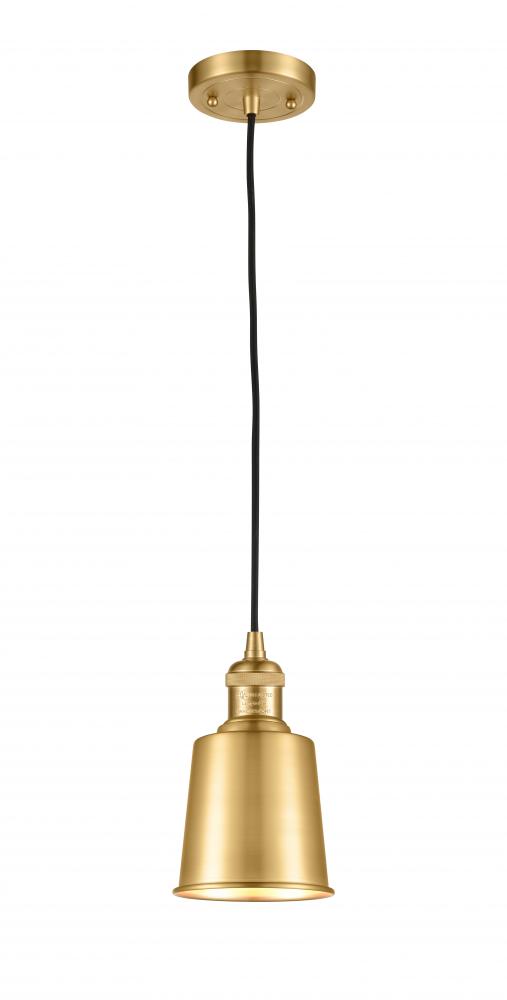 Addison - 1 Light - 5 inch - Satin Gold - Cord hung - Mini Pendant