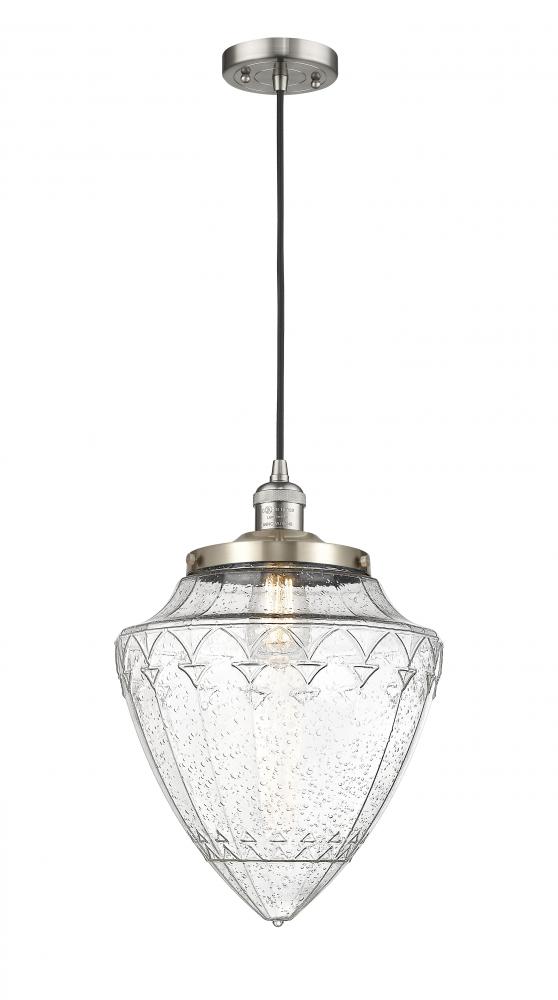 Bullet - 1 Light - 12 inch - Brushed Satin Nickel - Cord hung - Mini Pendant