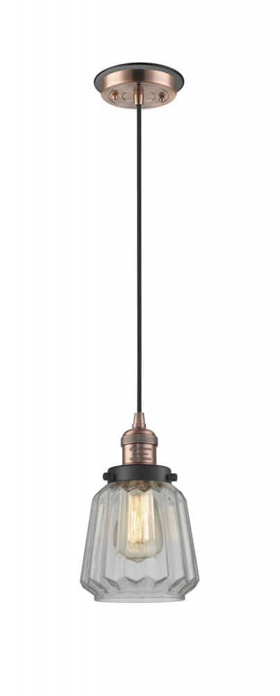 Chatham - 1 Light - 7 inch - Antique Copper - Cord hung - Mini Pendant