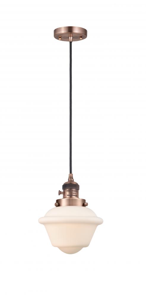 Oxford - 1 Light - 7 inch - Antique Copper - Cord hung - Mini Pendant