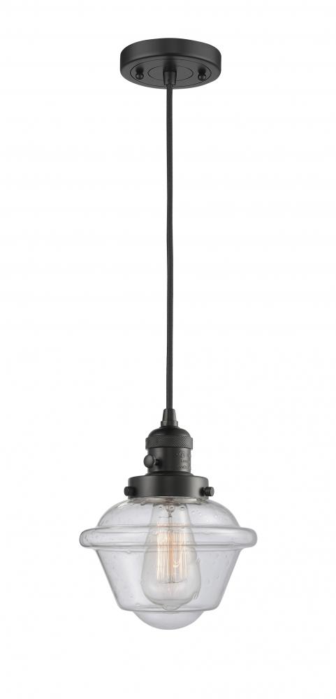 Oxford - 1 Light - 7 inch - Matte Black - Cord hung - Mini Pendant