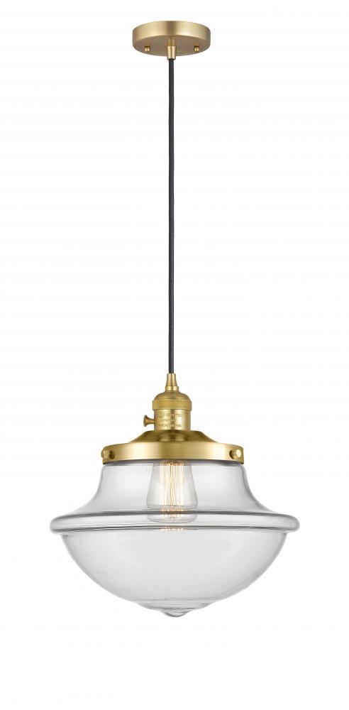 Oxford - 1 Light - 12 inch - Satin Gold - Cord hung - Mini Pendant