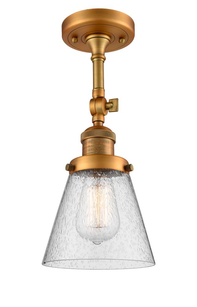 Cone - 1 Light - 6 inch - Brushed Brass - Semi-Flush Mount