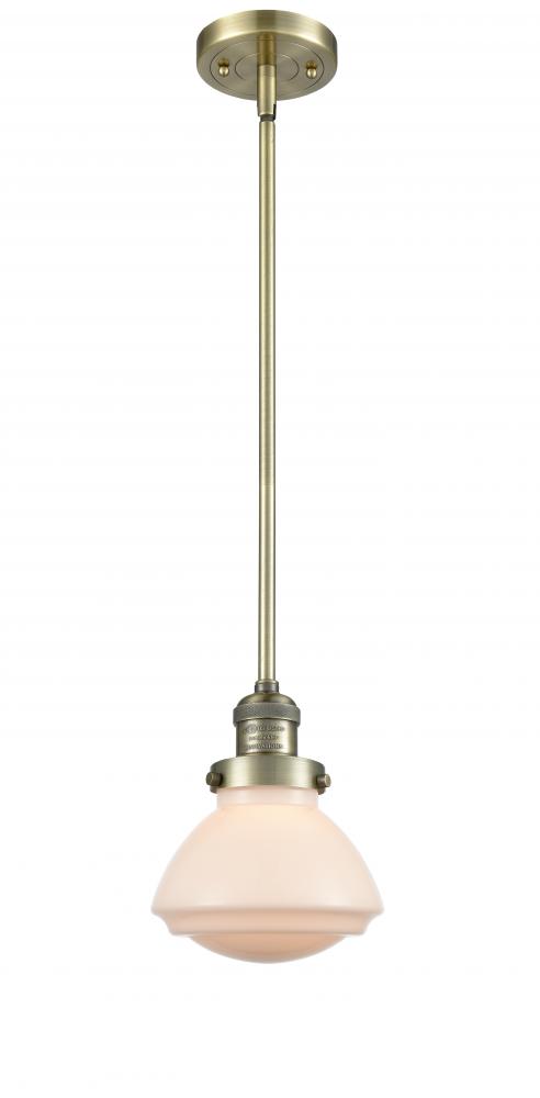 Olean - 1 Light - 7 inch - Antique Brass - Stem Hung - Mini Pendant