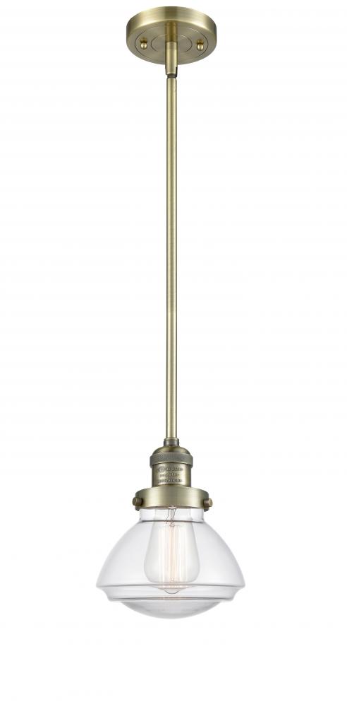 Olean - 1 Light - 7 inch - Antique Brass - Stem Hung - Mini Pendant