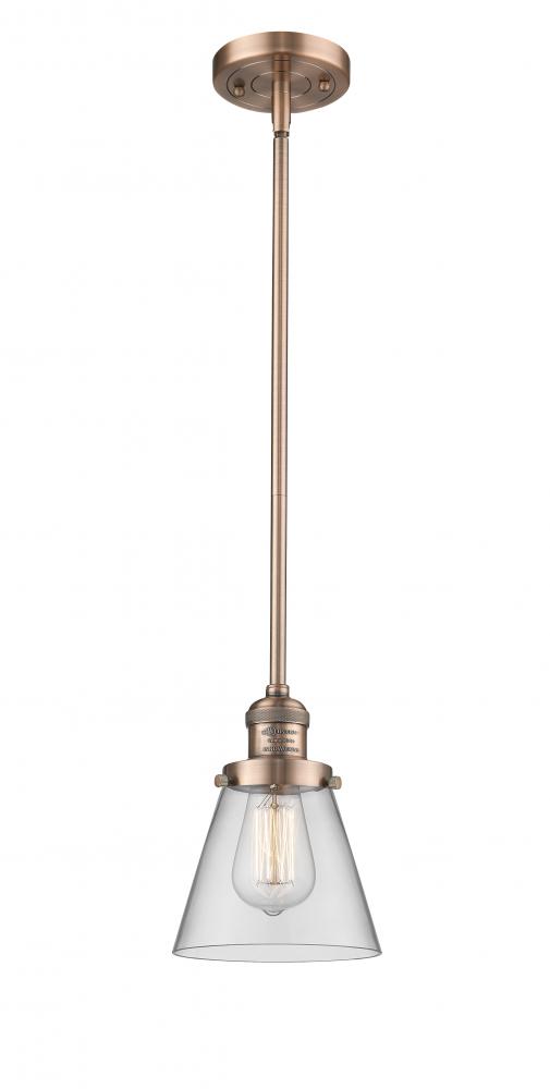 Cone - 1 Light - 6 inch - Antique Copper - Stem Hung - Mini Pendant