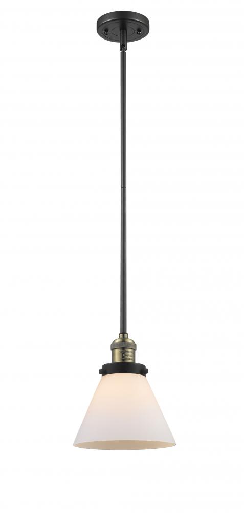 Cone - 1 Light - 8 inch - Black Antique Brass - Stem Hung - Mini Pendant