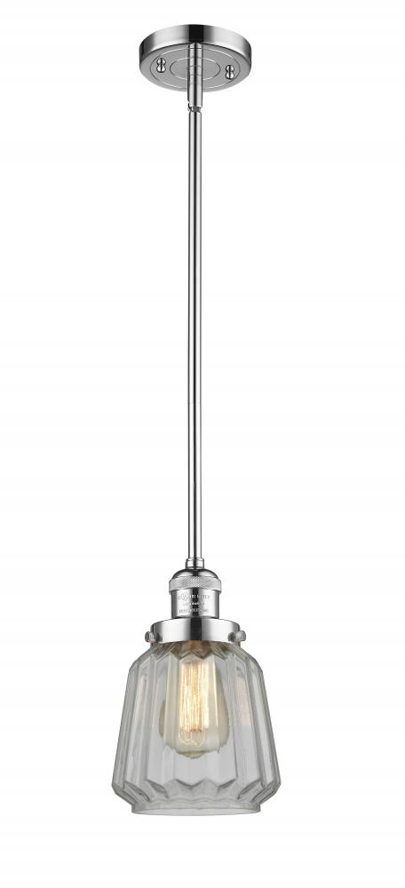 Chatham - 1 Light - 7 inch - Polished Chrome - Stem Hung - Mini Pendant