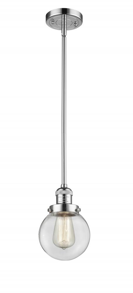 Beacon - 1 Light - 6 inch - Polished Chrome - Stem Hung - Mini Pendant