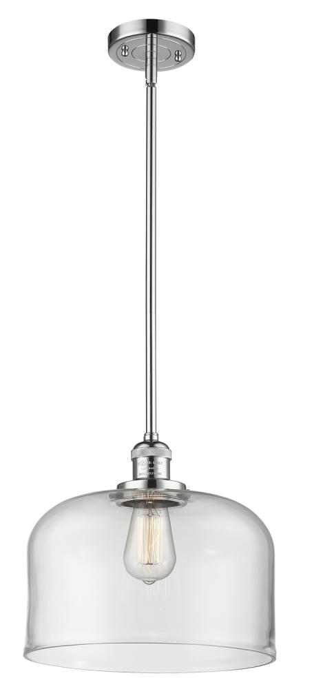 Bell - 1 Light - 12 inch - Polished Chrome - Stem Hung - Mini Pendant