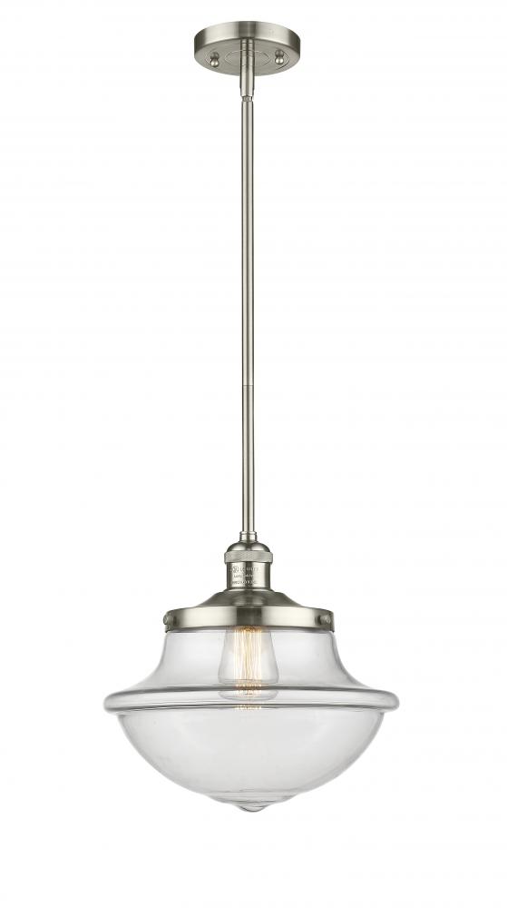 Oxford - 1 Light - 12 inch - Polished Nickel - Stem Hung - Mini Pendant