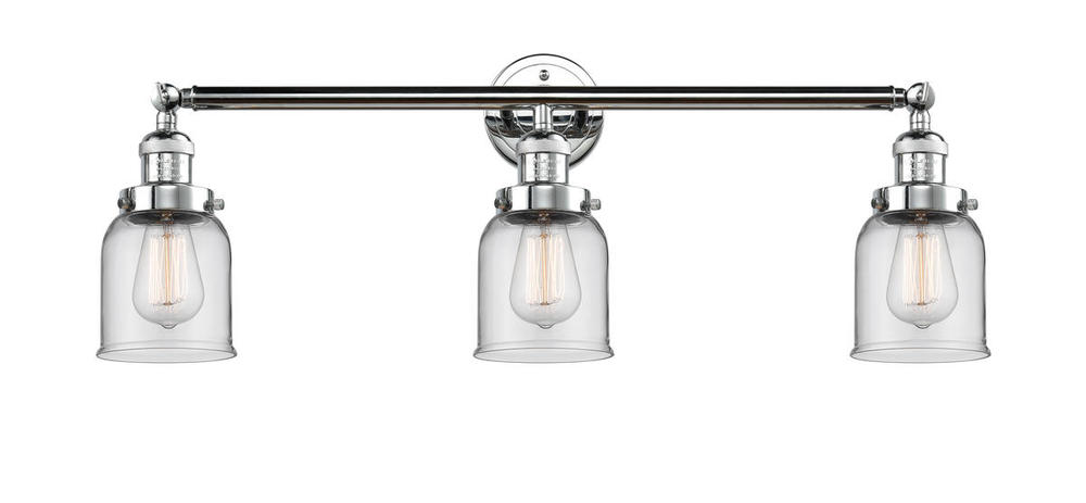 Bell - 3 Light - 30 inch - Polished Chrome - Bath Vanity Light