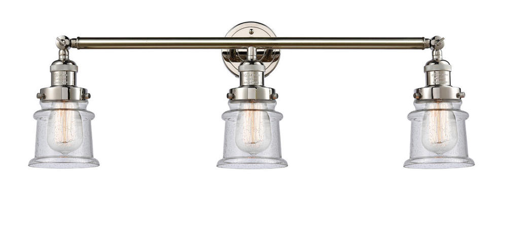 Canton - 3 Light - 30 inch - Polished Nickel - Bath Vanity Light