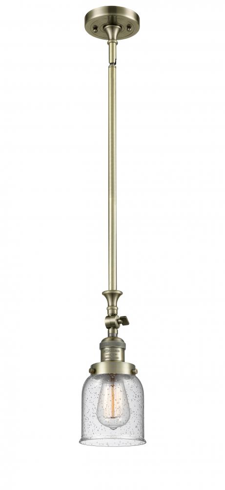 Bell - 1 Light - 5 inch - Antique Brass - Stem Hung - Mini Pendant