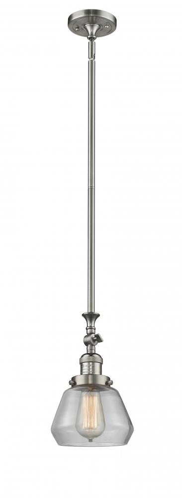 Fulton - 1 Light - 7 inch - Brushed Satin Nickel - Stem Hung - Mini Pendant