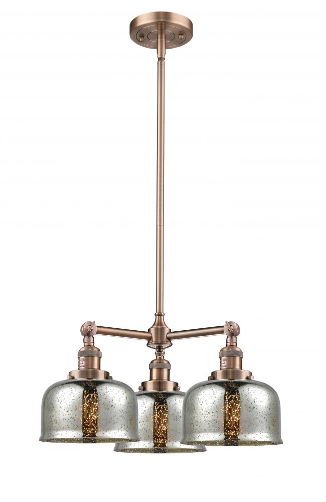 Bell - 3 Light - 22 inch - Antique Copper - Stem Hung - Chandelier