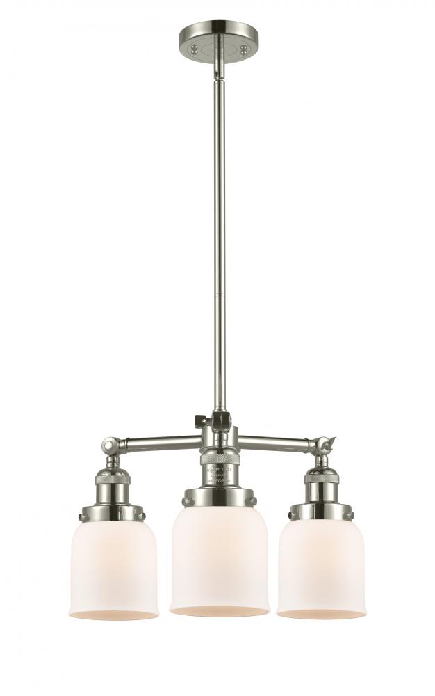 Bell - 3 Light - 19 inch - Polished Nickel - Stem Hung - Chandelier