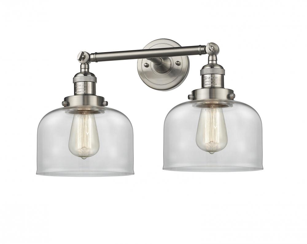 Bell - 2 Light - 19 inch - Brushed Satin Nickel - Bath Vanity Light