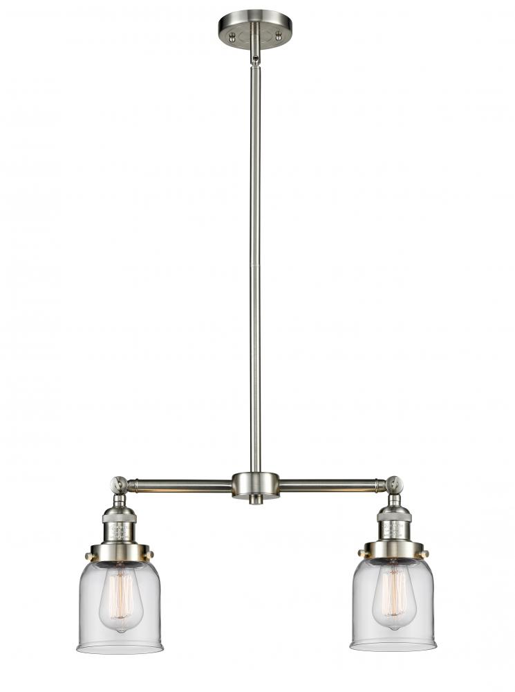 Bell - 2 Light - 21 inch - Brushed Satin Nickel - Stem Hung - Island Light