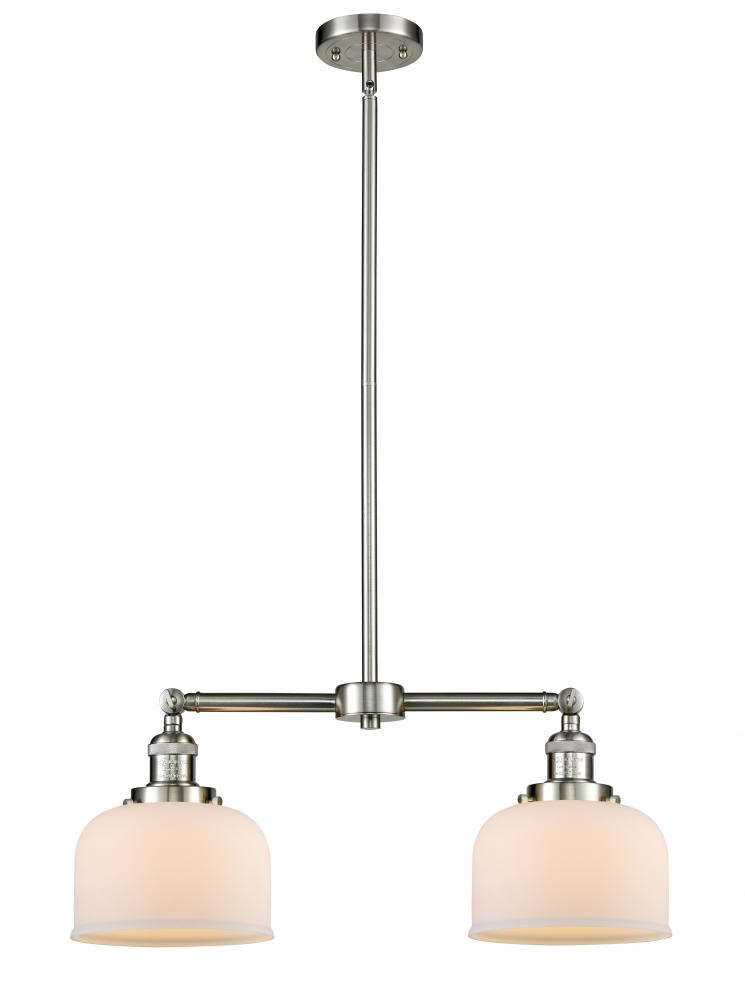 Bell - 2 Light - 21 inch - Brushed Satin Nickel - Stem Hung - Island Light