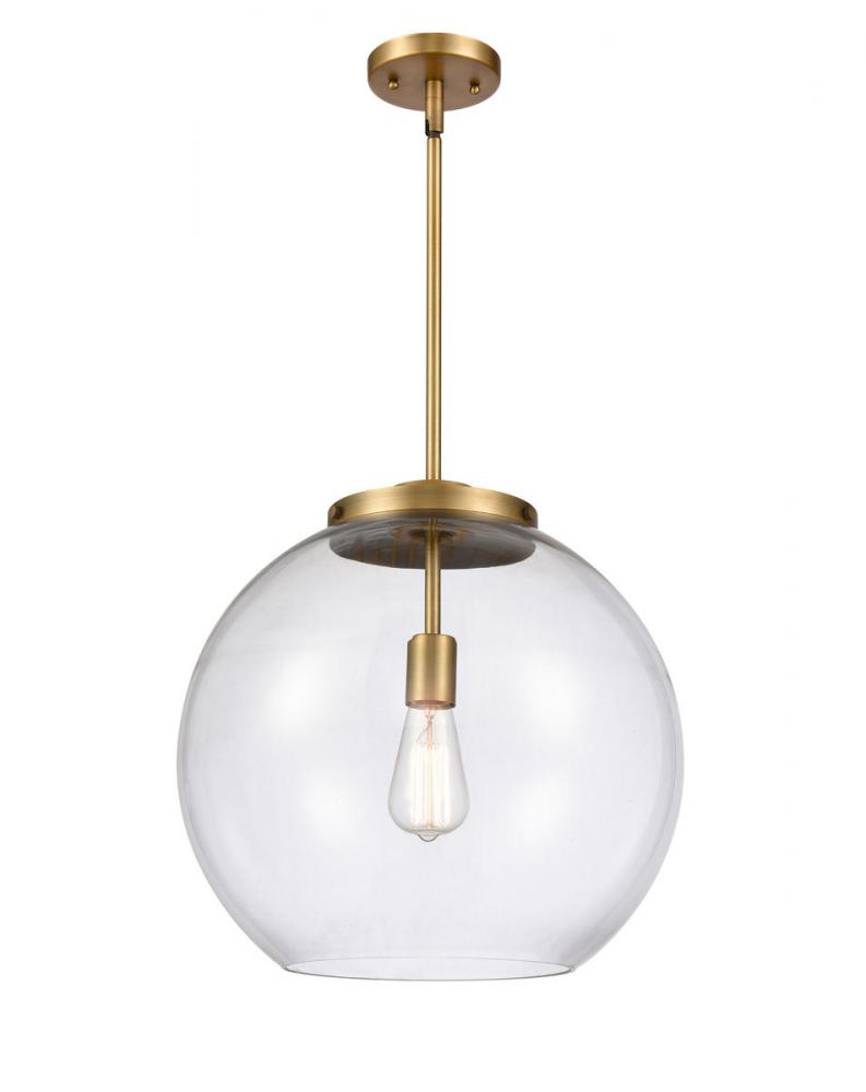 Athens - 1 Light - 16 inch - Brushed Brass - Stem Hung - Pendant